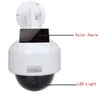 Solar Powered Fake Cameras Dummy CCTV Kamera Säkerhet Vattentät med LED-lampor