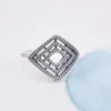 CZ Diamond geometrische lijnen Rings vrouwen 925 Sterling Silver Wedding Sieraden voor Pandora Girlfriend Engagement Ring Set met originele doos