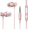 Metal in-ear headphones Magnetic wire control with wheat MP3 universal headphones Earplugs Cell Phone Earphone dhl free