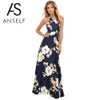 Maxi Robe Longue 2019 Robes D'été Femmes Imprimé Floral Robe Boho Plus La Taille 5xl Sans Manches Plage Vacances Slip Robe Femme Robes MX190724