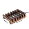 Natural Wooden Bamboo Soap Dish Tray Holder Storage Soap Rack Plate Box Container for Bath Shower Plate Bathroom LX6494