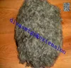 Custom Real Human Hair Grey Ombre Afro Kinky Curly Weave Ponytail Clip Ins Grå Hår Ponytails Hårstycke Grå Puff Updo Bun 120g