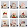 38 STYLES Christmas Sants Sacks Large Heavy Canvas Bag With Reindeers Drawstring Xmas Gift Bags For Kids