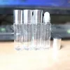 10 ml silverhuvud klart glasflaska rullon glas boll tom doft eterisk olja påfyllningsbara flaskor tjock botten 50 st2647795