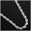 4mm 925 Sterling Silver ed Rope Chain 1630 Intog Kvinnlig lyxig högkvalitativ halsband för kvinnors modesmycken i bulk5875658
