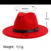 Fashion New Men Affastore femminile Felt Hat Wide Brim Jazz Fedora Cappelli con fascia in pelle Black Panama Trilby Hat Fedora Cap6895000