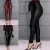 Novo 2020 Black Inverno PU Calças de couro Mulheres Cintura alta Skinny Push Up Leggings Sexy Calças elásticas Estique mais Jeggings de tamanho