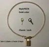Pour Girl Classic Lock Custommade SetScn 1 Set 1 Chain1 Lock2 Keys V Lettre Pendant Ce lien n'est pas vendu séparément 7787816