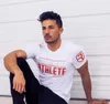 T-shirt da palestra T-shirt da uomo in cotone a manica corta T-shirt slim con stampa casual T-shirt da allenamento per bodybuilding fitness maschile Abbigliamento estivo