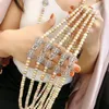 New hand knotted 90cm long 8mm gray color shell pearl necklace sweater chain zircon accessories