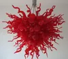 Lampe Red Love Hand geblasen-Glas Kronleuchter LED-Lampen AC 110-240V Dekorative Kette Anhänger Lampen Murano Glasskristall Kronleuchter für Kunstdekoration