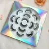 7 pares 5D vison falso Lashes personalizado Holographic Embalagem Natural longos e grossos pestanas falsas Bandeja Flower