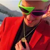 Collana con pendente a forma di sorriso a faccia tonda placcata con zirconi cubici ghiacciati Regali fantastici color oro hip-hop popolari