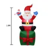 Uppblåsbara Santa Claus Juldekoration Utomhus Ornament Xmas Newyear Party Hem Garden Yard 1.8m Santa EU US UK AU-kontakt