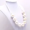 baby imitation pearl chunky bubblegum beads necklace fashion girls children handmade jewelry adjustable rope chain