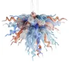 Lámpara de araña de cristal soplado a mano 110/220v AC Led Fancy Home Lamp Modern Art Deco Multi Color Chandeliers