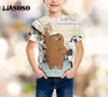 LIASOSO Yeni Çocuk Giyim 3D Anime Biz T Shirt Çocuk Sweatshirt Boy Kız Kısa Kollu Bebek Üst Kazak B035 yazdır