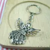 30st Antik Silver Alloy Angel Band Chain Key Ring Travel Protection DIY Smycken