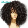 Glueless brasiliansk remy mänskligt hår afro kinky curly pre plockad 4*4 spetsstängning peruk för svarta kvinnor 150% full end slove rosa y190713