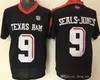 Hommes cousus personnalisés Texas AM Aggies 2019 Football N'importe quel numéro de nom Noir Rouge Blanc 11 Kellen Mond 82 Dylan Wright 88 Baylor Cupp Manziel Jersey