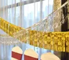 Rideau à franges en feuille d'or, 35x120cm, 50 pièces, guirlande brillante, pompon scintillant, décoration de mariage, arrière-plan de stand Photo