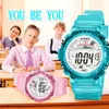 Panars Watch Boys Student Girls Waterproof Sports LED Digital Strefwatch kolorowy modny zegarek sportowy dla dzieci249v