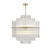 Modern LED Chandelier Lighting Luxury Living Room Glass Rod Hanging Light Round Luxury Home Decoration Crystal Lamps