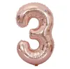 40 inch Free combination number foil mylar helium balloon rose gold number balloon for wedding decorations party supplies