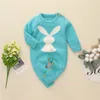 Easter Baby Knitted Jumpsuit Infant Bunny Overall Clothes Long Sleevele Newborn Knitted Jumpsuit Black White Blue