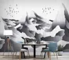 Abstrakte Landschaft Vogel retro tv Sofa Hintergrund Wand 3d Natur Tapeten Malerei