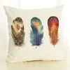 colorful feather cushion cover boho throw pillow case for sofa lounge couch chair linen fabric cojines 45cm almofada5538965