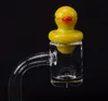 4mmWall 4mmbottom Quartz Banger met Glas Gele Duck Carb Cap Mannelijke Vrouw 10mm 14mm 18mm 45/90 graden Quartz Nails voor Glass Bong