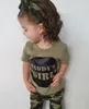 2019 Infant Baby Boy Girls Outfit T-shirt Pantaloni mimetici Fascia 2018 Daddy's Boys Girl Abbigliamento per bambini Boutique all'ingrosso Abbigliamento per bambini