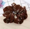 Fasce per capelli Foral Scrunchie Ponytail Hair Holder Corda Fiori Fenicottero Copricapo Pied de poule Cravatta per capelli Accessori Scrunchy Headband BYP4849