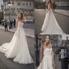 Платья Berta Тюль Милая кружевная аппликация из бисера Vestido De Noiva Сексуальные свадебные платья трапециевидной формы свадебное платье