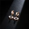 Fashion personality titanium earrings for women Rose Gold evil eye Earrings Holiday party Jewelry7934728