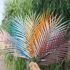 Fake Single Stem Palm Leaf 24" Length Simulation Plastic Iron Leaves for Wedding Home Decorative Artificial Plants