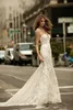 Berta Sheer Mesh Top Lace Mermaid Wedding Dresses Tulle Applique 3D Floral Wedding Bridal Gowns With Buttons252s