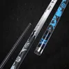 Biljard Cues 2021 Ankomst Poiner Black Maple Shaft Pool Cue Stick 13mm 11 5mm Tipsstorlek Läderhandtag Blue Grey Colors12612