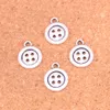 127 pièces breloques double face bouton Antique argent plaqué pendentifs faisant bricolage à la main tibétain argent bijoux 13mm