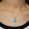 Großhandels-Opal-Edelstein 2018 Sommer-Strand-Schmuck Seestern graviert einzigartiges neues Design 925 Sterling Silber geometrische Halskette