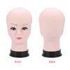 PVC Mannequin Head Model Tool Vrouwelijke Pruik Making Hat Display met Base Wimper Makup Practice Traning Manikin Bald Head Models