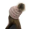 Vinter kvinnor konfetti stickad hatt varm pom pom färgglada ull hatt damer skalle bönor solid kvinna utomhus kepsar zza982