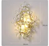 Modern Crystal Wall Lamp Floral Design Bedroom Bedside Lamp Aisle Corridor Wall Lights W28cm H36cm vardagsrum Vägglampor 1560