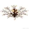 5 heads iron crystal chandelier light fixtures American village crystal ceiling lights indoor chandeliers lamp black bronze