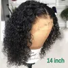 Cheap Curly Short Lace Front Wig Brazilian Virgin Hair Remy Curly Bob blunt cut Lace Wig Pre Plucked for Black Women 130%