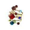 Wholesale-l gemstone ring European and American exaggerated spring ring finger ring jewelry