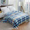 Coral Fleece Flannel Blankets Stripe Throw Sofa Bedroom Blanket Winter Warm Plaid Quilt Kids Adult Nap Blanket