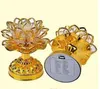 Lampe de table en or travail bouddha musique haut-parleur lumière fleur fantaisie coloré changeant LED fleur de lotus romantique décoration de mariage lampe de fête
