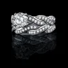 New Real 925 Sterling Silver Wedding Ring Set for Women Wedding Engagement Jewelry Whole N613899404